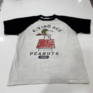 Peanuts 'Flying Ace' Raglan Tee in White and Black from Univeral Studios Japan